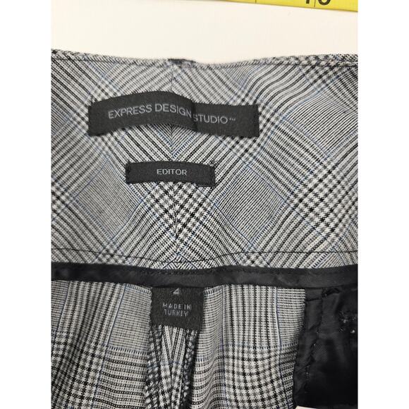 NWOT Express design 4 editor cropped cuffed black plaid career business casual - Picture 4 of 8